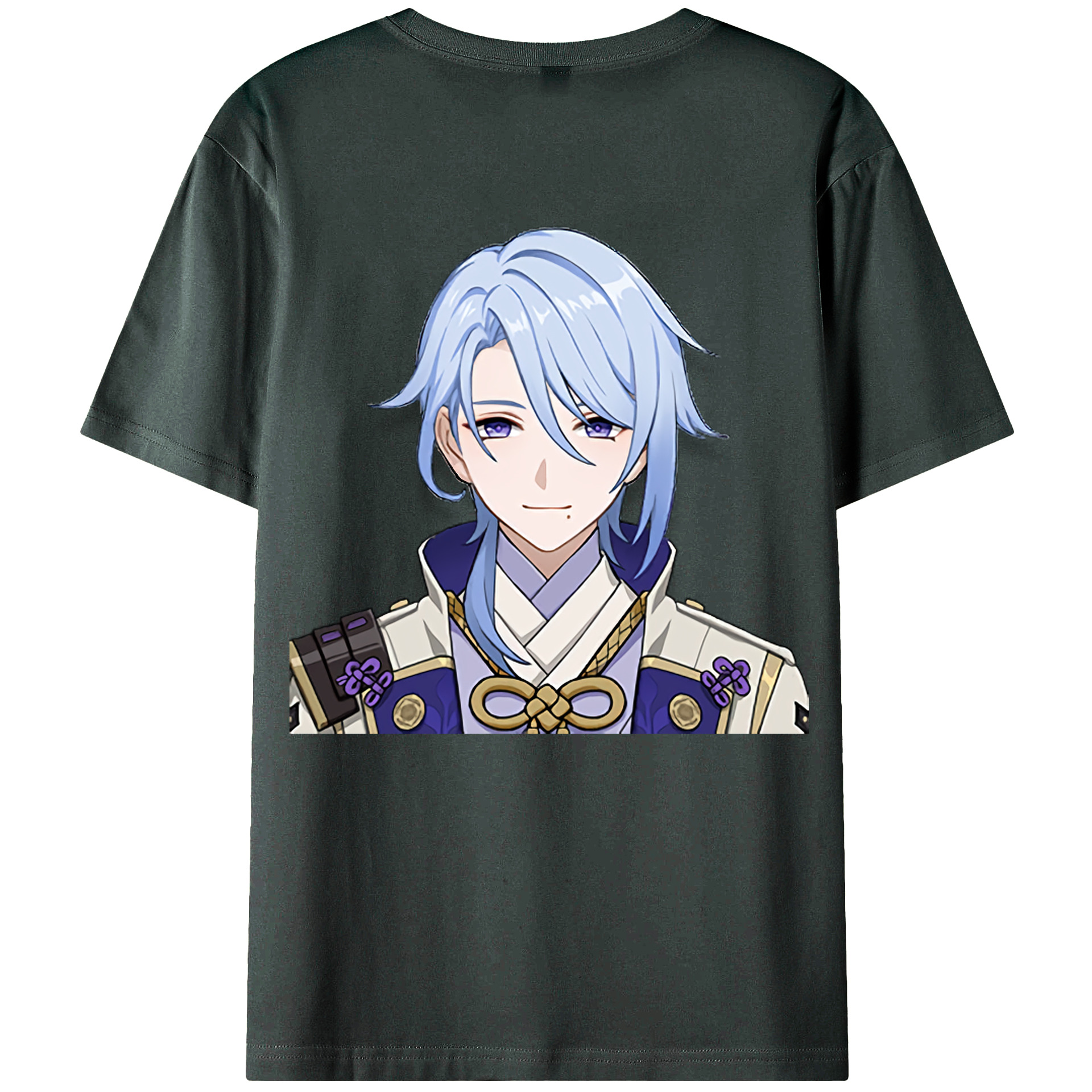 げんし神 神里綾人 かみさとあやと genshin Kamisato Ayato 綿100％ メンズ半袖Tシャツ（バックプリント） 通気性